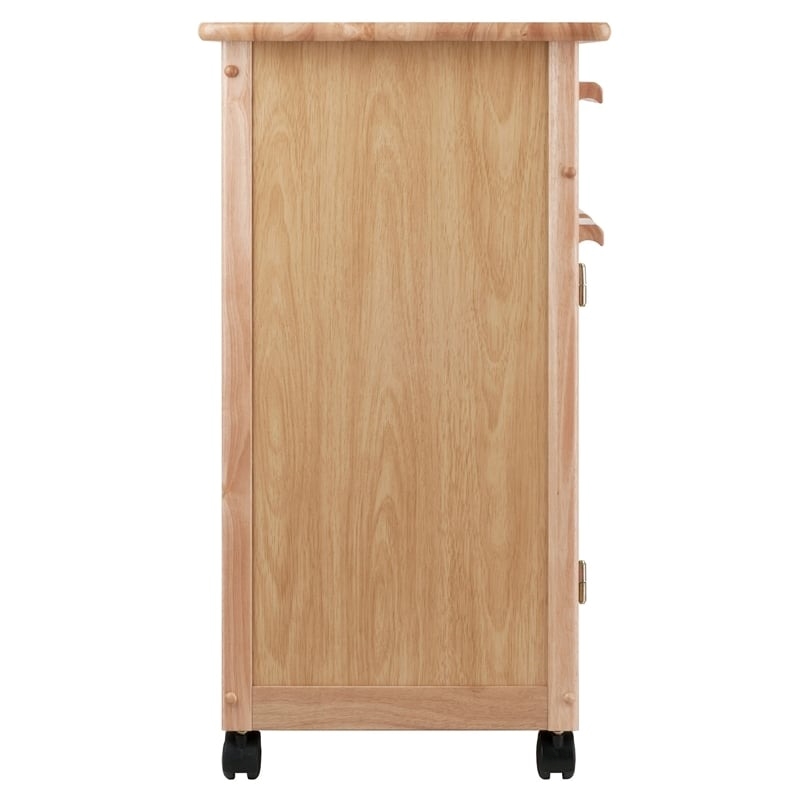 Pemberley Row Solid Wood Natural Kitchen Cart Rectangular Mobile 34.3
