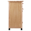 Pemberley Row Solid Wood Natural Kitchen Cart Rectangular Mobile 34.3
