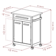 Pemberley Row Solid Wood Natural Kitchen Cart Rectangular Mobile 34.3