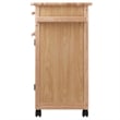 Pemberley Row Solid Wood Natural Kitchen Cart Rectangular Mobile 34.3