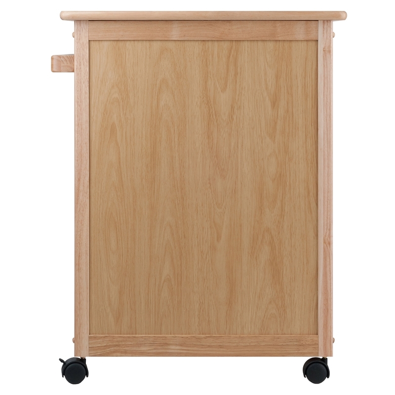 Pemberley Row Solid Wood Natural Kitchen Cart Rectangular Mobile 34.3