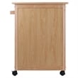 Pemberley Row Solid Wood Natural Kitchen Cart Rectangular Mobile 34.3
