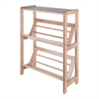 Pemberly Row 2-Tier Transitional Solid Wood Tilted Bookshelf in Natural