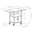 Pemberly Row Solid Wood Butcher Block Kitchen Cart with Drop Leaf in Natural