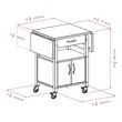 Pemberly Row Solid Wood Butcher Block Kitchen Cart with Drop Leaf in Natural