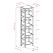 Pemberly Row 4-Section Tall Solid Wood Storage Book Shelf in Espresso
