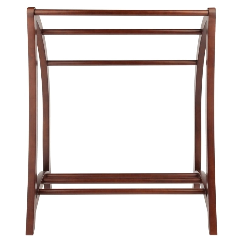 Pemberly Row Solid Wood Blanket Rack Closet Organizer in Antique Walnut