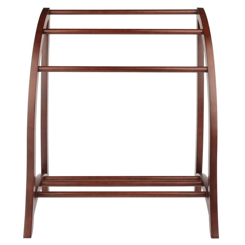 Pemberly Row Solid Wood Blanket Rack Closet Organizer in Antique Walnut