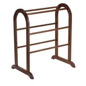 Pemberley Row Solid Wood Antique Walnut Blanket Rack Rectangular 30&quotH x 25.98&quotW x 18.42&quotD Unassembled