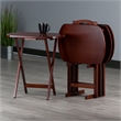 Pemberley Row Solid Wood Walnut Snack Table Set Rectangular 5-Piece 25.43