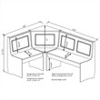 Pemberley Row Pine White Breakfast Corner Nook Table Set Rectangular Hidden Storage 64