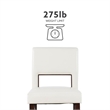 Pemberly Row Wood Bar Stool Chair in White - Square Seat & Footrest & Backrest