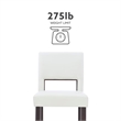 Pemberley Row Faux Leather White Bar Stool Rectangular Padded 30