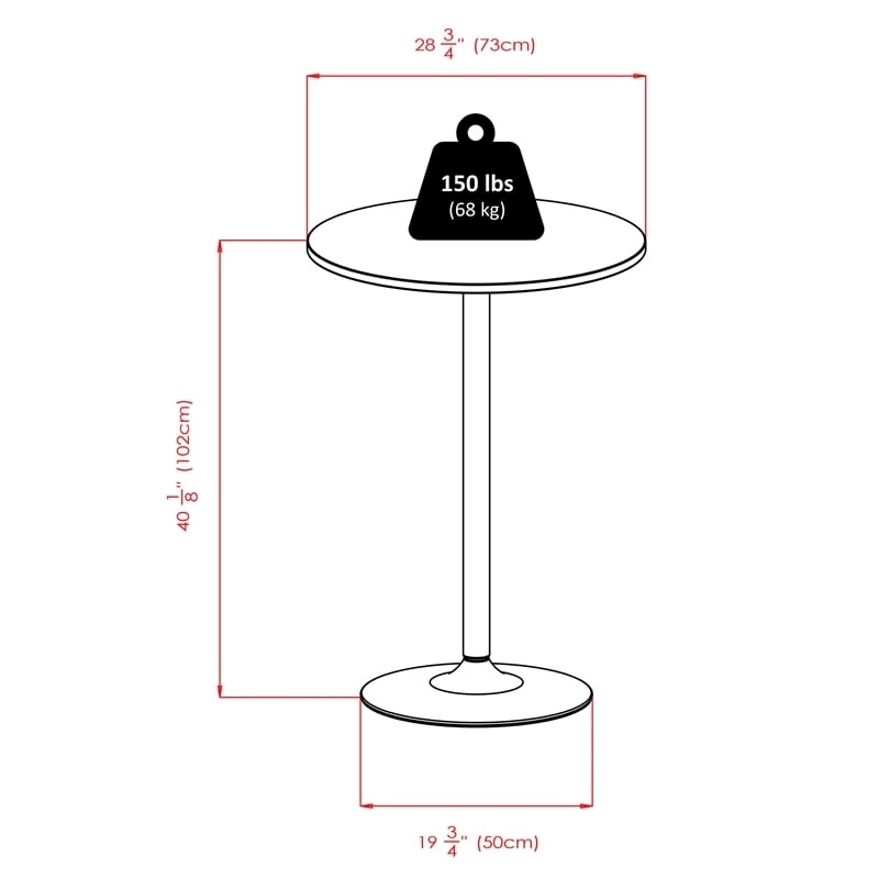 Pemberley Row Composite Wood Black Pub Table Round 28
