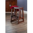 Pemberly Row Transitional Solid Wood Double Step Stool in Antique Walnut