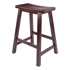 Pemberley Row Solid Wood Walnut Counter Stool Rectangular 24&quot Unassembled