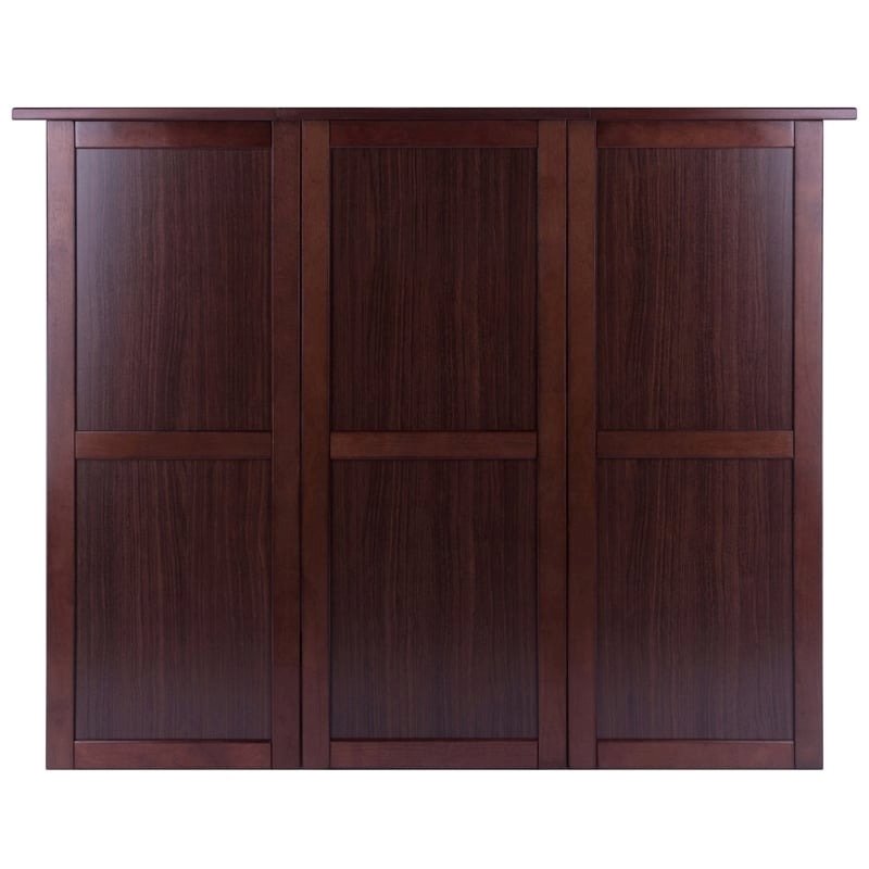 Pemberley Row Solid Wood Antique Walnut Home Bar Rectangular Expandable 50