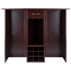 Pemberley Row Solid Wood Antique Walnut Home Bar Rectangular Expandable 50&quotW Unassembled