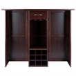 Pemberley Row Solid Wood Antique Walnut Home Bar Rectangular Expandable 50