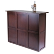 Pemberley Row Solid Wood Antique Walnut Home Bar Rectangular Expandable 50