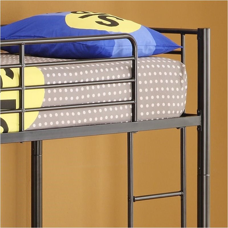 Pemberly Row Twin over Twin Metal Bunk Bed in Black