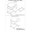 Pemberly Row Metal Computer Student Laptop Desk in Graphite