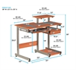 Pemberly Row Contemporary Wood/Steel Computer Desk in Mahogany