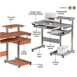 Pemberly Row Contemporary Wood/Steel Computer Desk in Mahogany