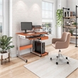Pemberly Row Contemporary Wood/Steel Computer Desk in Mahogany