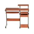 Pemberly Row Contemporary Wood/Steel Computer Desk in Mahogany