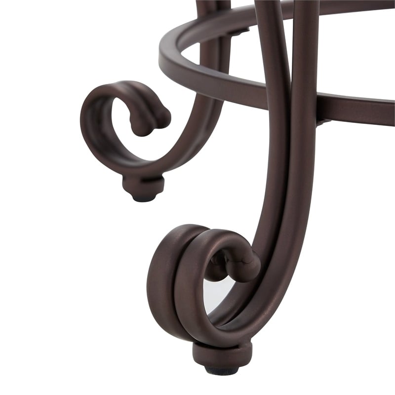 Pemberley Row Metal Light Brown Counter Stool Circular Swivel 24.5