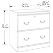 Pemberly Row 2Drawers Lateral Cherry Wood Filing Cabinet Easy Assembly