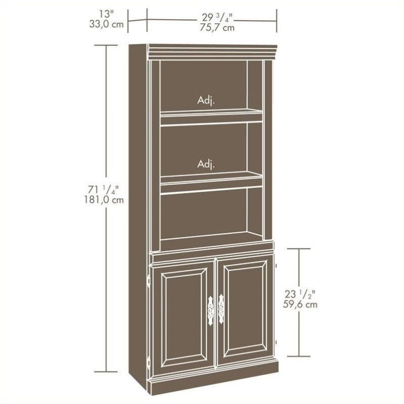 Pemberley Row Engineered Wood Classic Cherry Bookcase Rectangular Hidden Storage 71.25