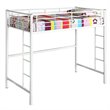 Pemberly Row Metal Twin Loft Bunk Bed in White Finish