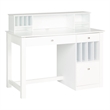 Pemberley Row MDF Engineered Wood and Solid Wood White Desk Rectangular Hutch 48