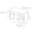 Pemberley Row MDF Engineered Wood and Solid Wood White Desk Rectangular Hutch 48
