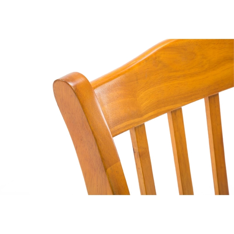 Pemberley Row Solid Rubberwood Natural Oak Dining Chair Rectangular Contoured Seat 35.5