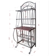 Pemberly Row 5-Shelf Transitional Metal & Wood Rack in Black