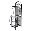 Pemberly Row 5-Shelf Transitional Metal & Wood Rack in Black