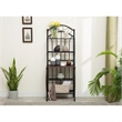 Pemberly Row 5-Shelf Transitional Metal & Wood Rack in Black