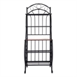 Pemberly Row 5-Shelf Transitional Metal & Wood Rack in Black