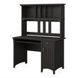 Pemberley Row Engineered Wood Vintage Black Desk with Hutch Rectangular 47.25