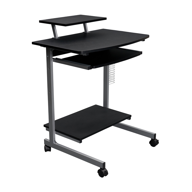 Pemberly Row Wood Top Computer Work Station in Graphite
