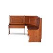 Pemberley Row Pine Walnut Brown Breakfast Nook Set Rectangular Under-Seat Storage 67.25