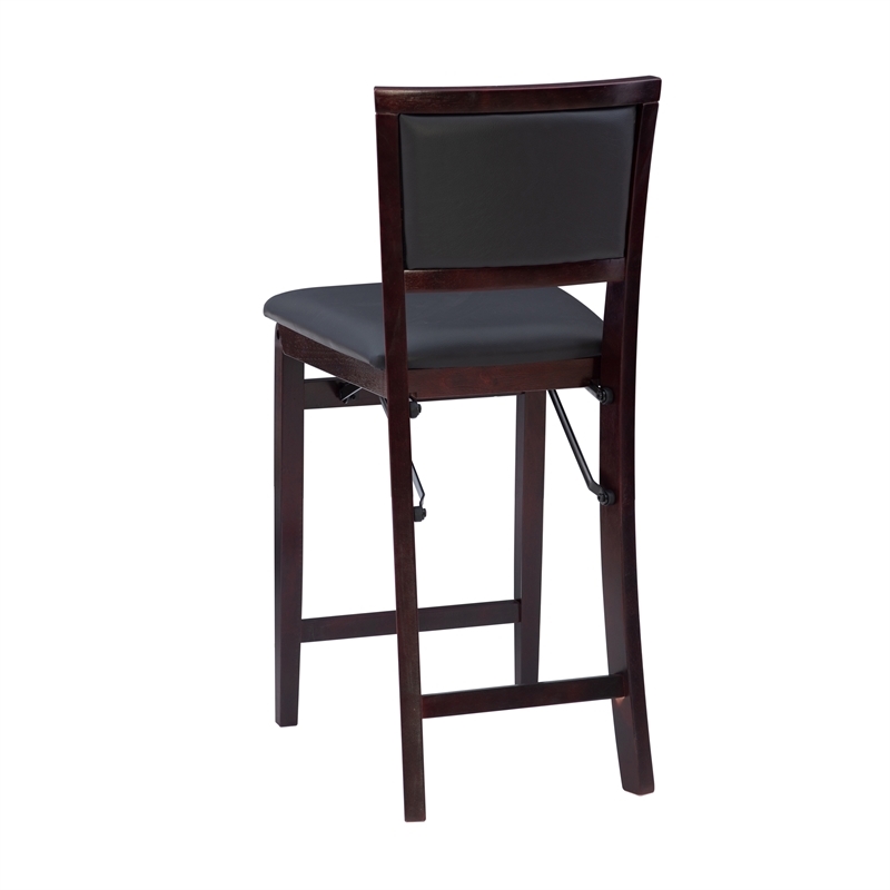 Pemberley Row Wood Merlot Bar Stool Square Footrest Pre-Assembled 37