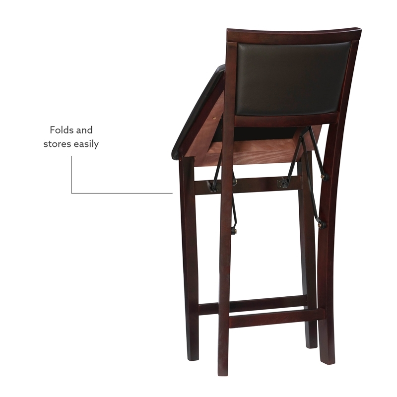 Pemberley Row Wood Merlot Bar Stool Square Footrest Pre-Assembled 37