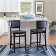 Pemberley Row Wood Merlot Bar Stool Square Footrest Pre-Assembled 37