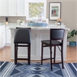 Pemberley Row Wood Merlot Bar Stool Square Footrest Pre-Assembled 37