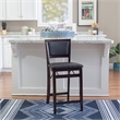 Pemberley Row Wood Merlot Bar Stool Square Footrest Pre-Assembled 37