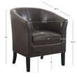 Pemberley Row Faux Leather Brown Club Chair Barrel Stain Resistant 33